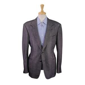 Tom Ford Men's Gray Woven Cashmere Silk Peak Lapel Sportcoat Blazer Slim 42R